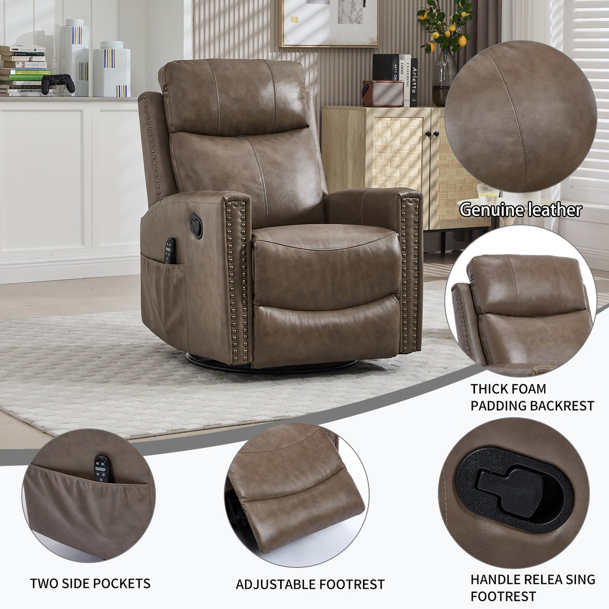 Comfortmax Camel Genuine Leather Recliner