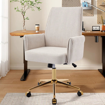 Ergonomic mid-back office chair with striped beige fabric Unique Piece Furniture on Tampa Home & Garden Store