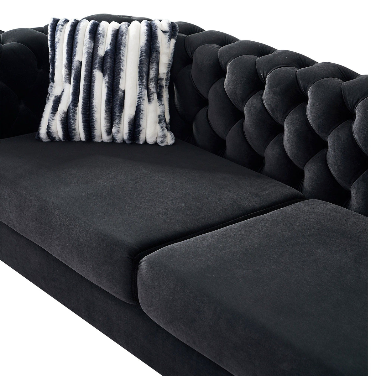 Modern Chesterfield Tufted Sofa and Metal Legs