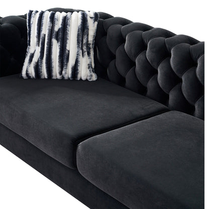 Modern Chesterfield Tufted Sofa and Metal Legs