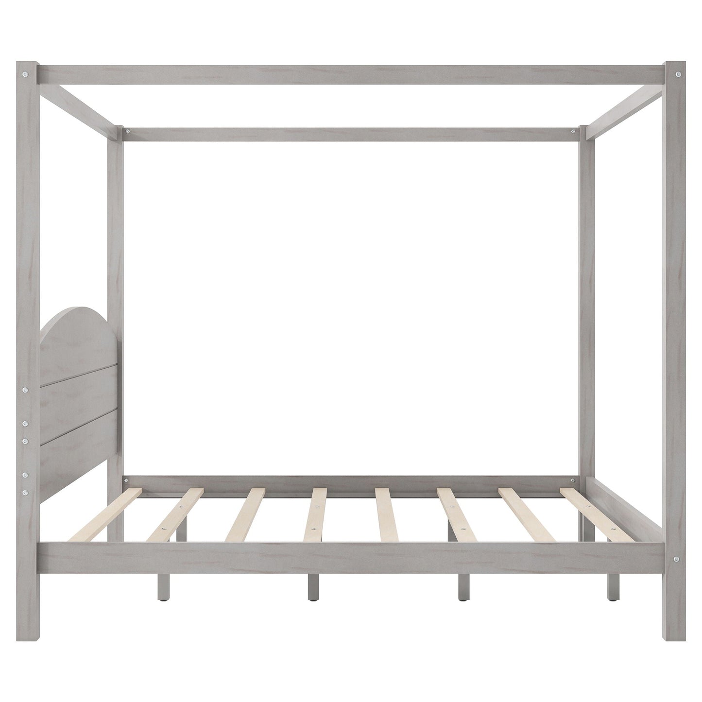 Anopy canopy bed frame with headboard and support legs in gray wood finish on Tampa Home & Garden Store