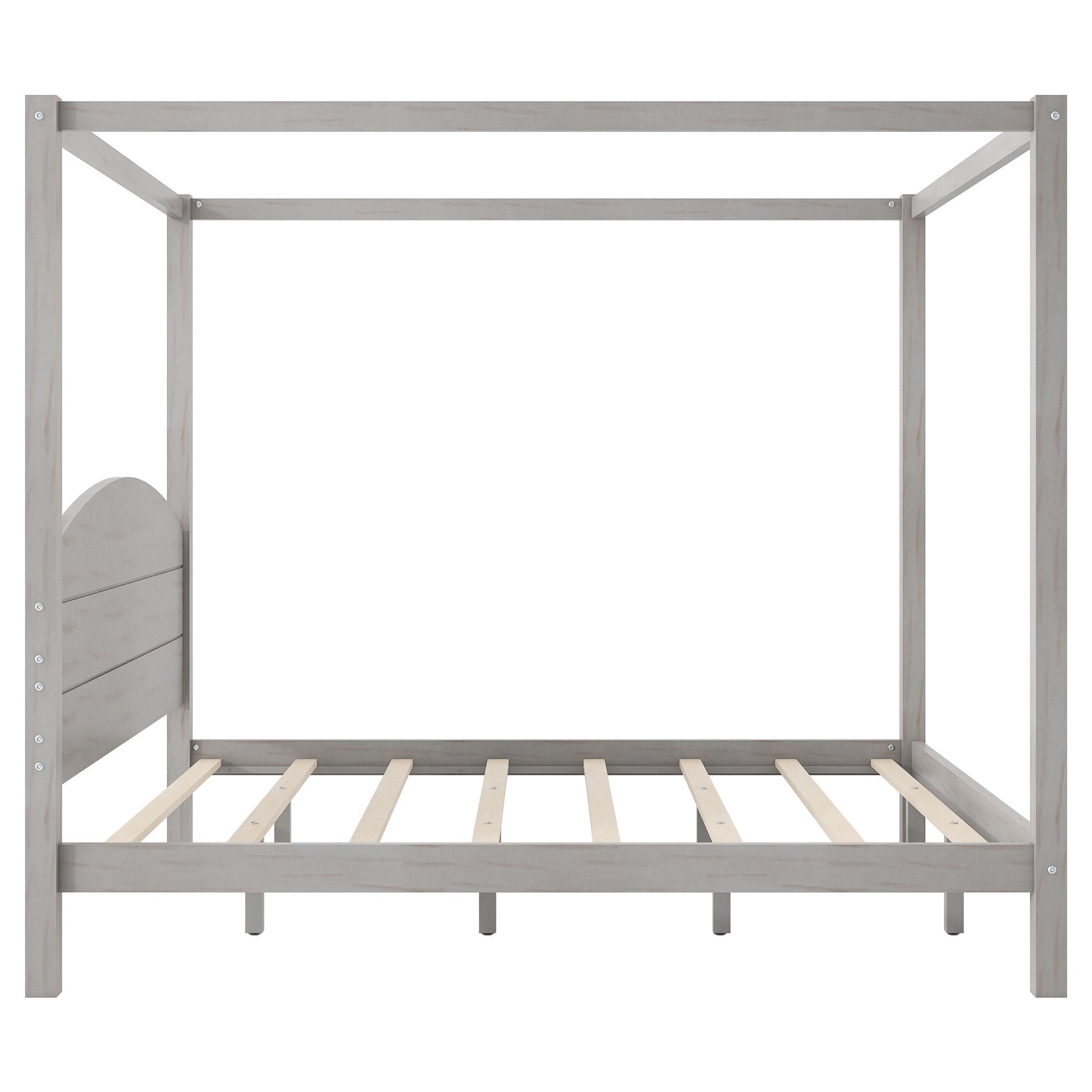 Anopy canopy bed frame with headboard and support legs in gray wood finish on Tampa Home & Garden Store