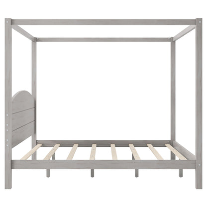 Anopy canopy bed frame with headboard and support legs in gray wood finish on Tampa Home & Garden Store
