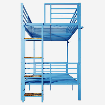 Blue metal bunk bed frame with ladder converts to two twin beds HouseOfZazla on Tampa Home & Garden Store