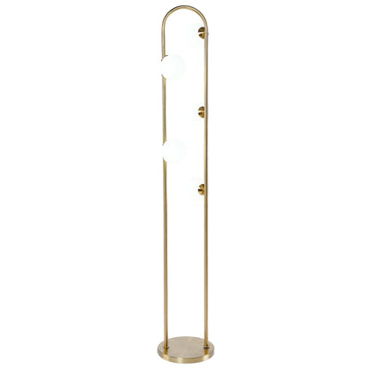 Artema floor lamp by HouseOfZazla, gold arched frame with frosted globe lights on Tampa Home & Garden Store
