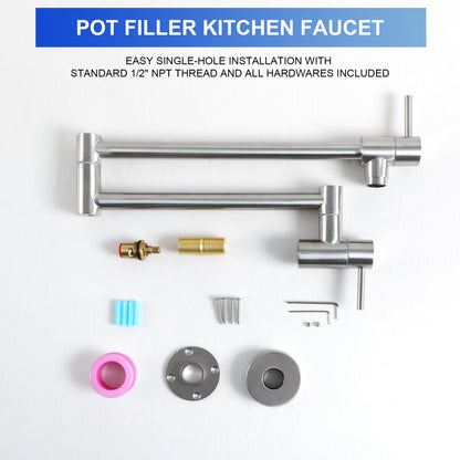 Modern Folding Wall Mount Pot Filler Faucet