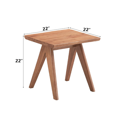 Armchair and square end table 2pc set in natural wood by HouseOfZazla, 22in square top on Tampa Home & Garden Store