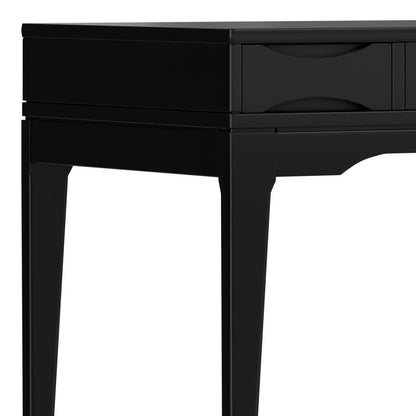 Harper Handcrafted Desk black wood writing desk with curved drawer pulls and square legs on Tampa Home & Garden Store