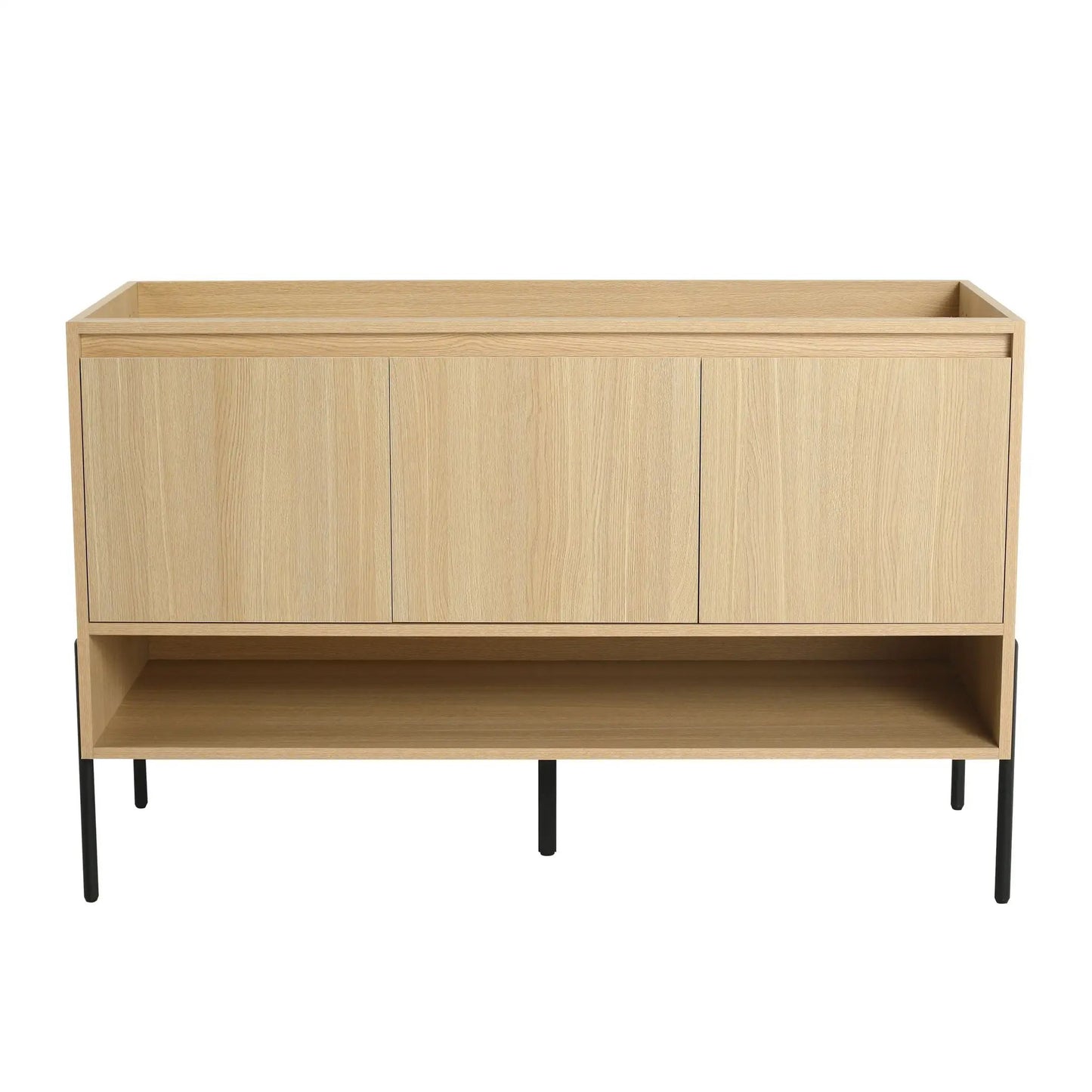 Freestanding bathroom vanity with soft close cabinet doors in oak by Unique Piece Furniture on Tampa Home & Garden Store