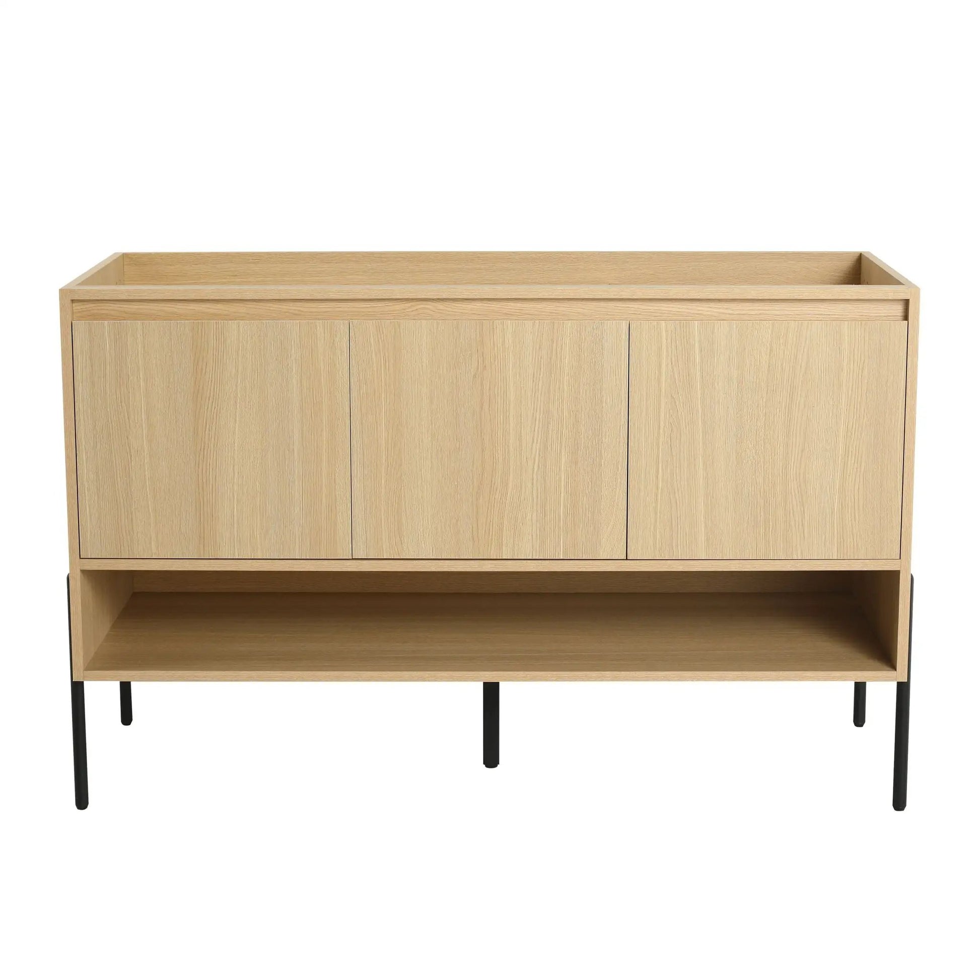 Freestanding bathroom vanity with soft close cabinet doors in oak by Unique Piece Furniture on Tampa Home & Garden Store