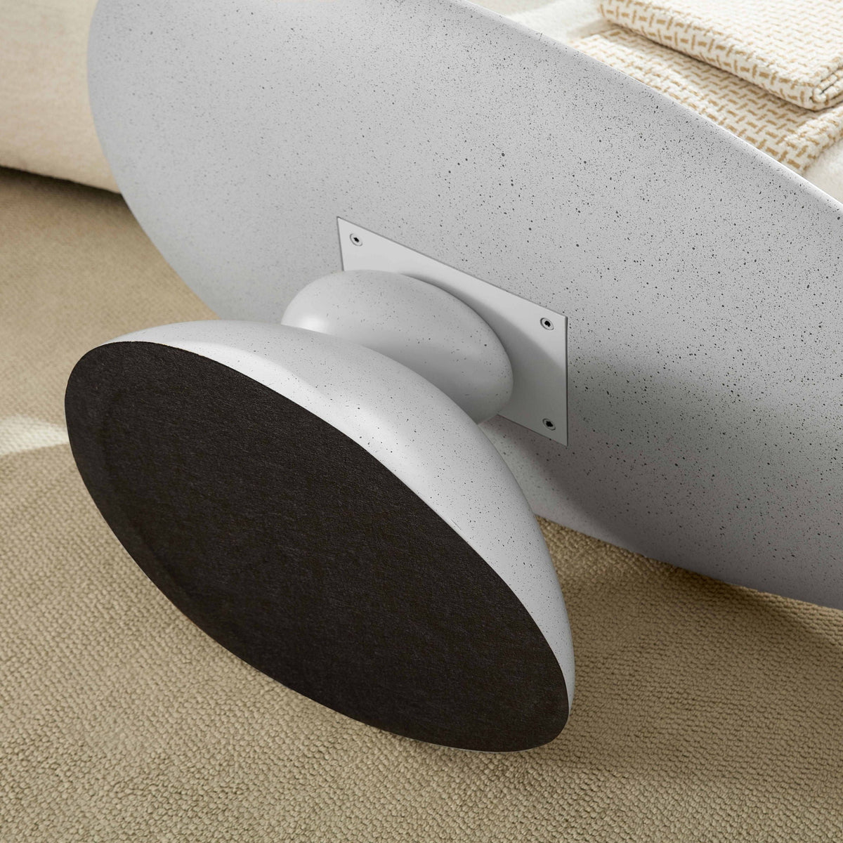 Lucky Stone Shaped End Table with sculptural base in gray concrete look by HouseOfZazla on Tampa Home & Garden Store