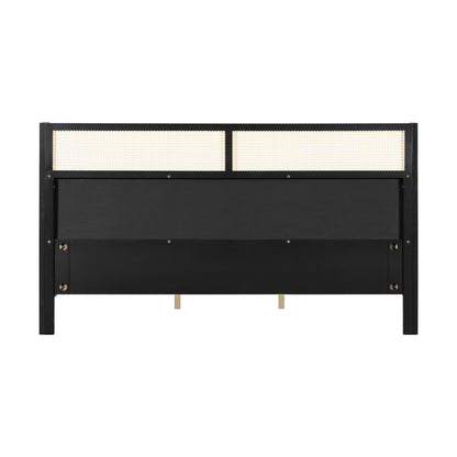 Sleek King Size Black and Green Bed Frame