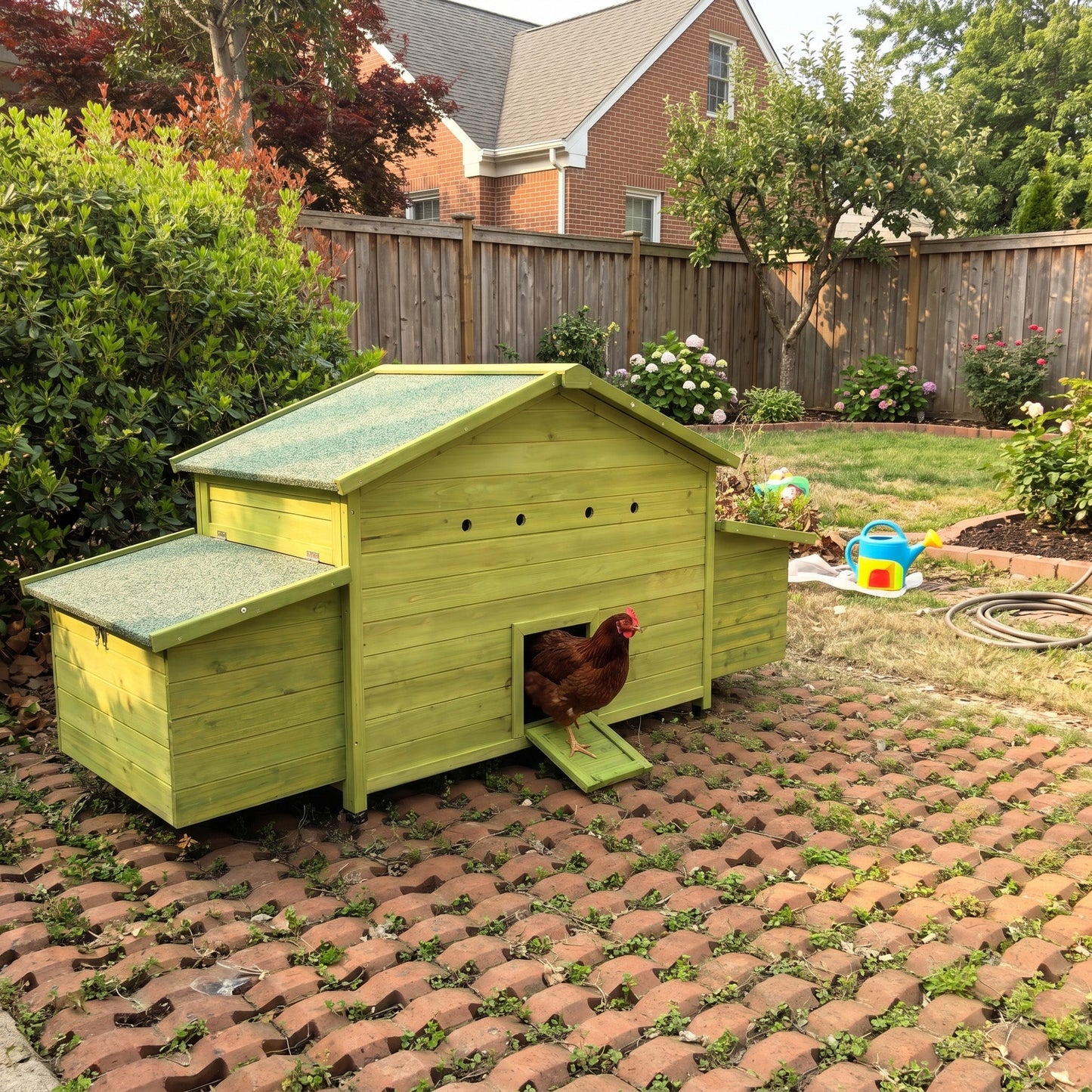 Large Wooden Chicken Coop and Two Nesting Boxes