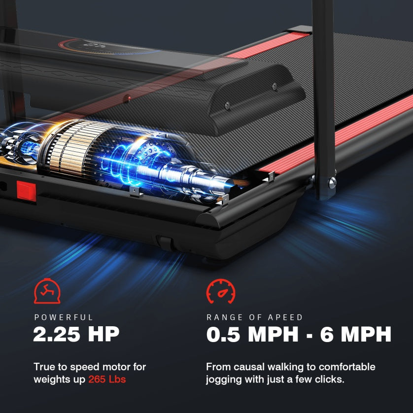 Folding Home Treadmill UpTrend Deals black walking and running machine with exposed motor on Tampa Home & Garden Store