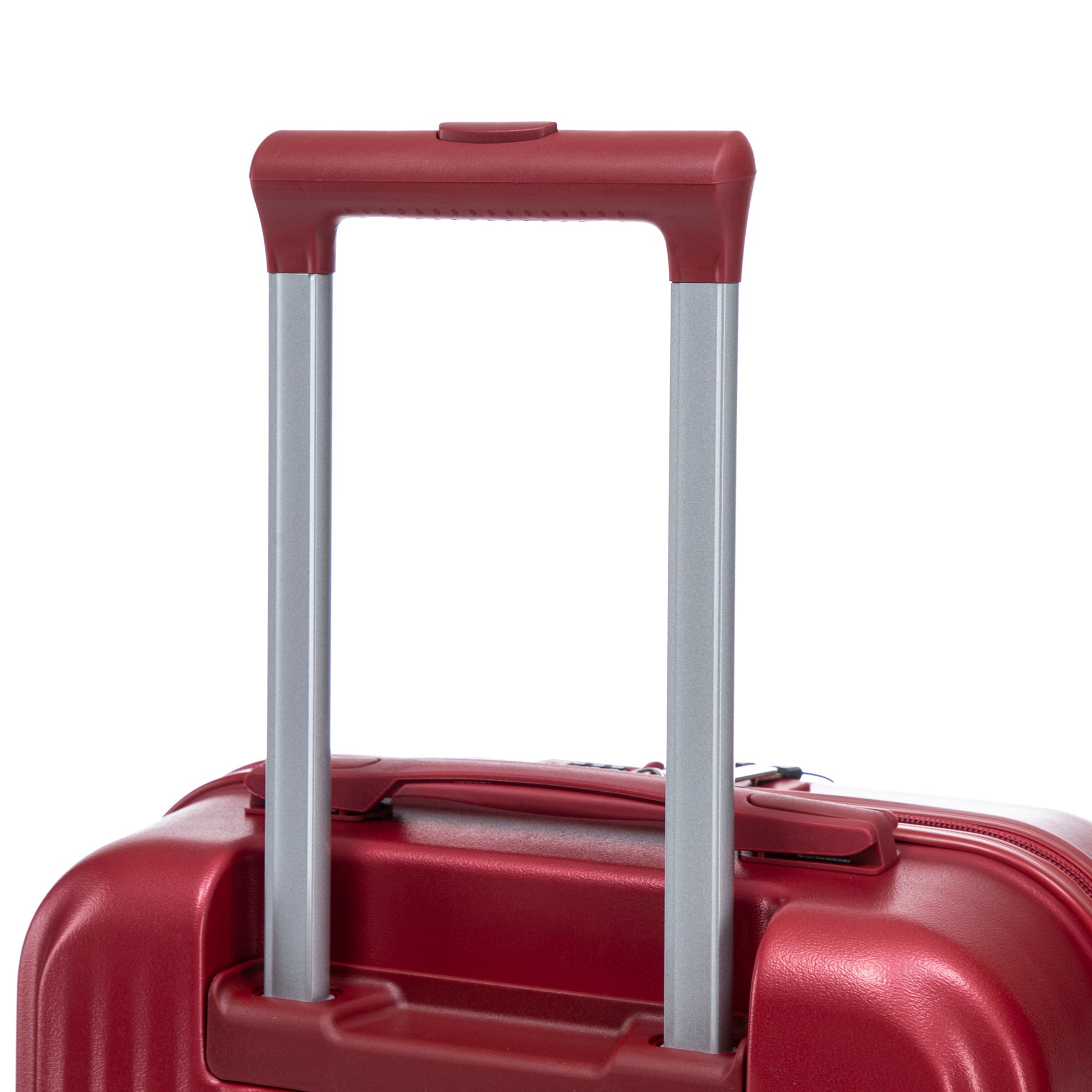 Luggage set red ABS spinner with front-opening design and silver telescoping handles on Tampa Home & Garden Store
