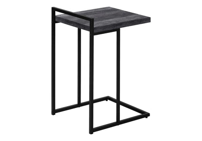 Accent Table C-Shaped chair side table with dark gray wood top and black metal frame on Tampa Home & Garden Store