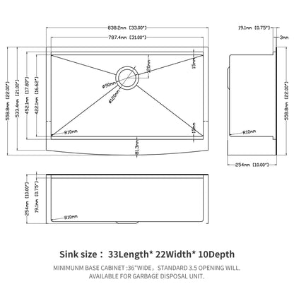 Farmhouse Kitchen Sink With Apron Front And Steel