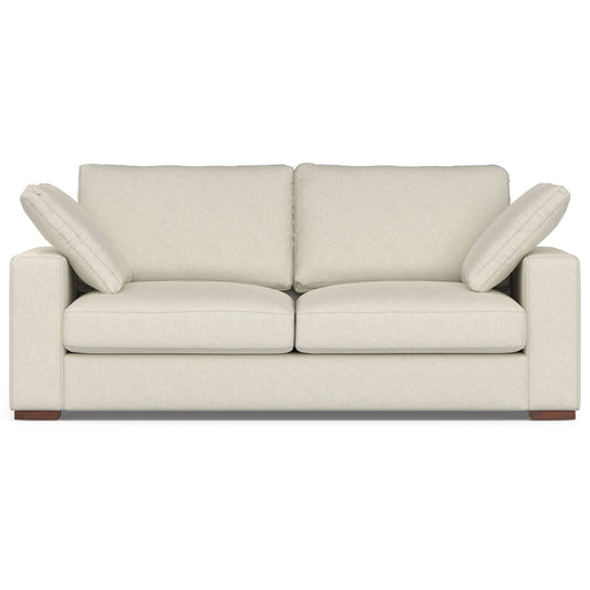 Charlie Deep Seater Sofa beige upholstery, two-seat cushions, solid arms HouseOfZazla on Tampa Home & Garden Store