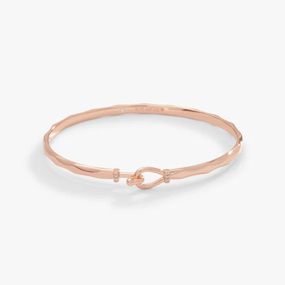 Faceted Hook Tension Bracelet by Alex and Ani in rose gold tone with crystal-studded clasp on Tampa Home & Garden Store