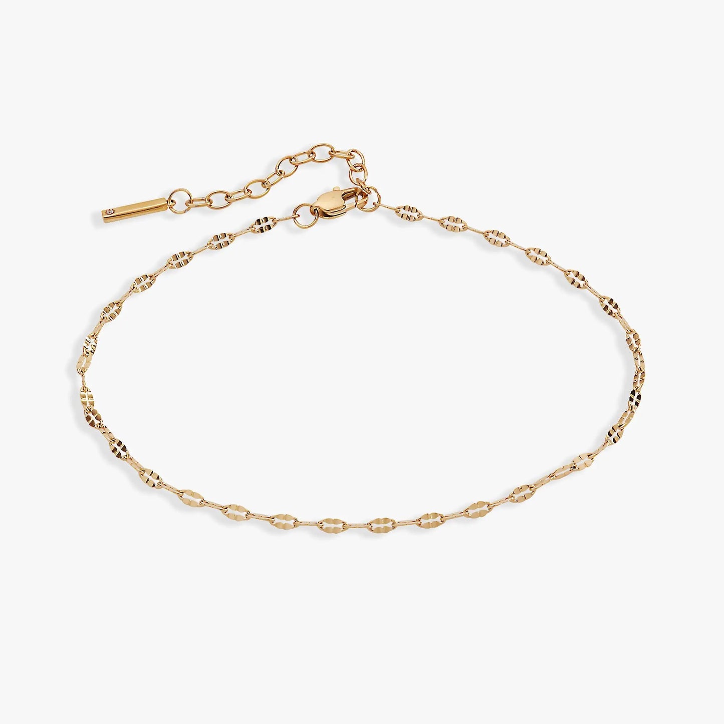 Gold or Silver Geometric Faceted Chain Anklet
