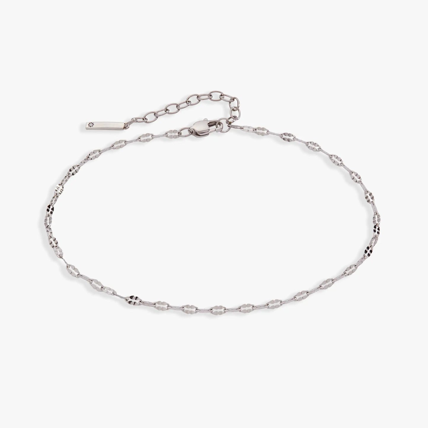 Gold or Silver Geometric Faceted Chain Anklet