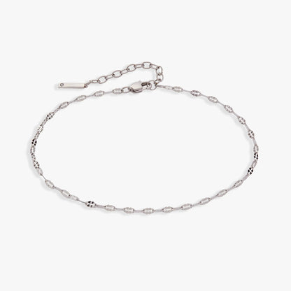 Gold or Silver Geometric Faceted Chain Anklet