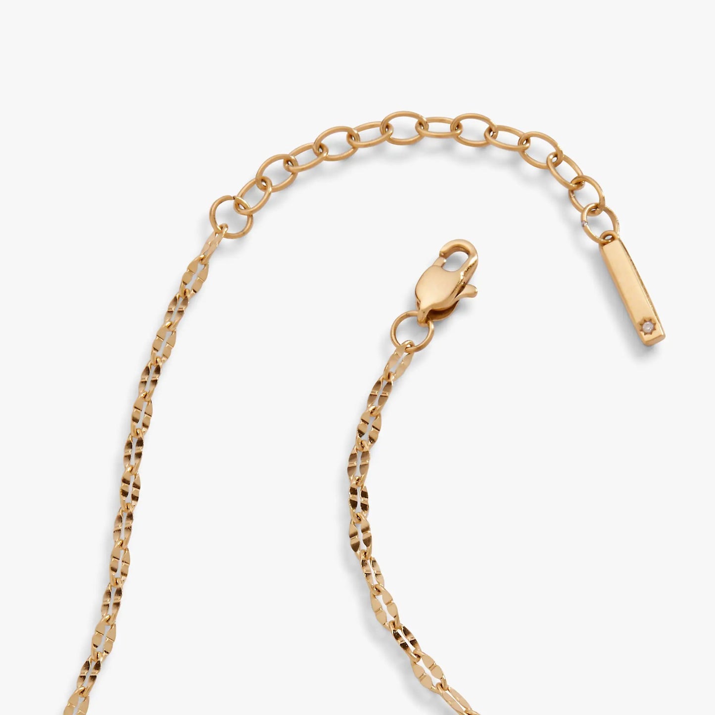 Gold or Silver Geometric Faceted Chain Anklet