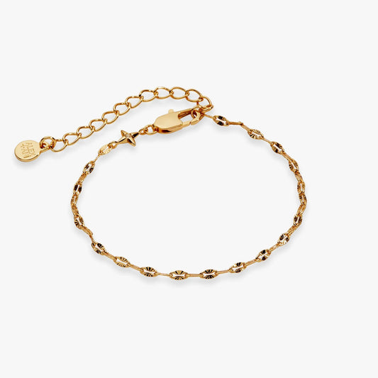 Multi Faceted Chain Bracelet gold tone by Alex and Ani with textured links and lobster clasp on Tampa Home & Garden Store