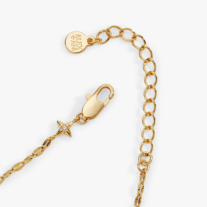 Gold tone Multi Faceted Chain Bracelet by ALEX AND ANI with star charm on Tampa Home & Garden Store