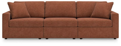 Modmax Sectional Spice by Unique Piece Furniture, 3-seat sofa in textured orange-brown fabric on Tampa Home & Garden Store