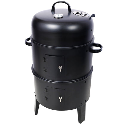 A Portable Charcoal Smoker and Grill for Outdoors