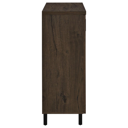 Clackamas 2-Door Storage Cabinet in wood finish with adjustable shelves HouseOfZazla on Tampa Home & Garden Store