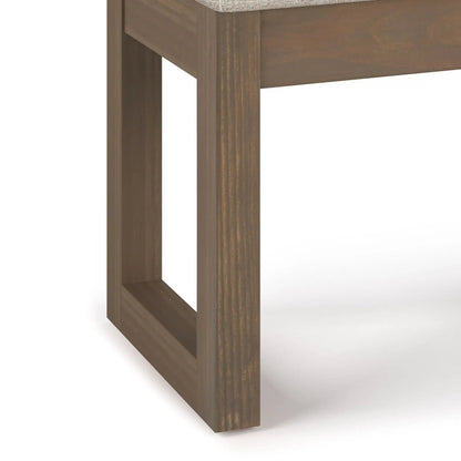 Milltown Upholstered Ottoman Bench With Driftwood