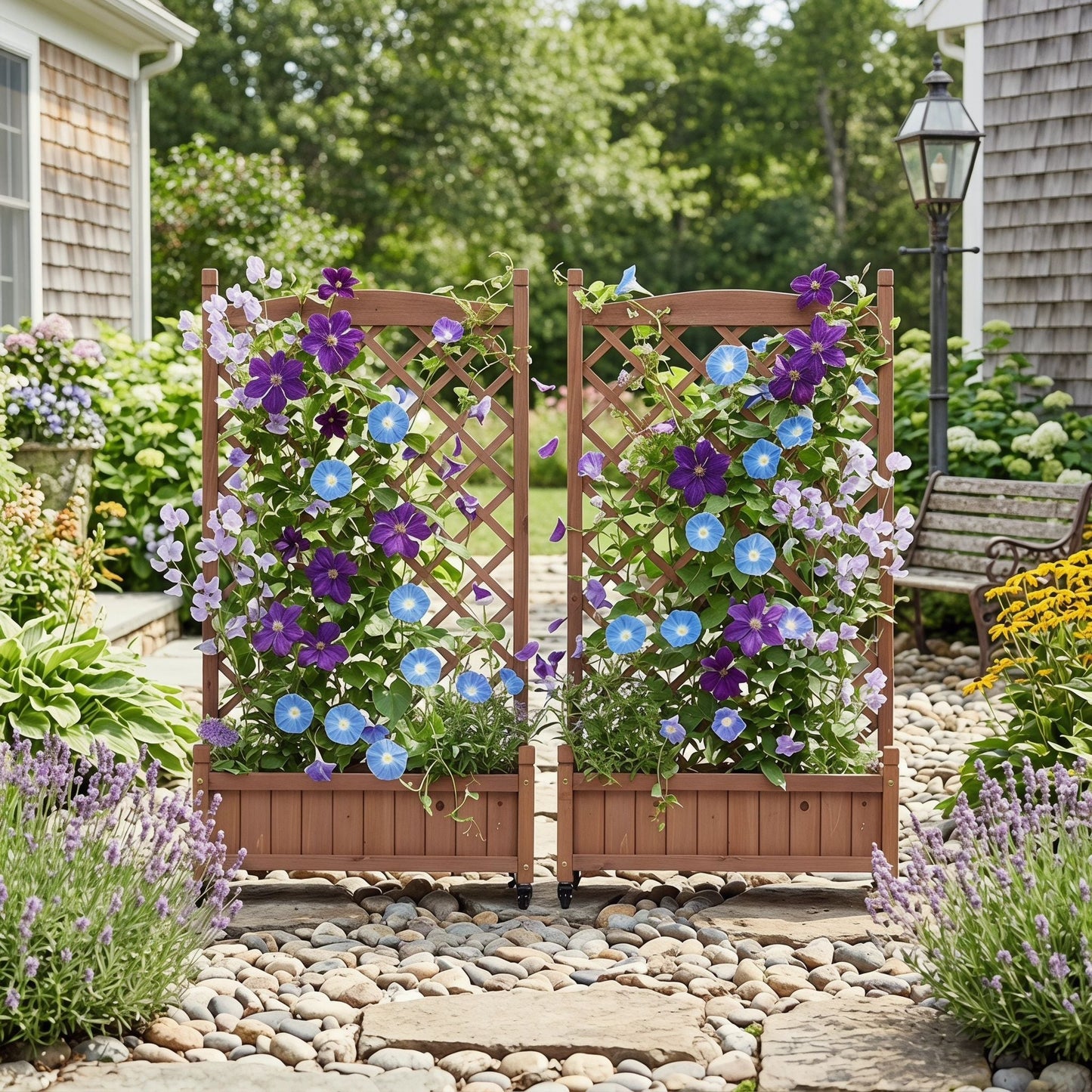 Outdoor Raised Garden Bed with Trellis 2 Pack