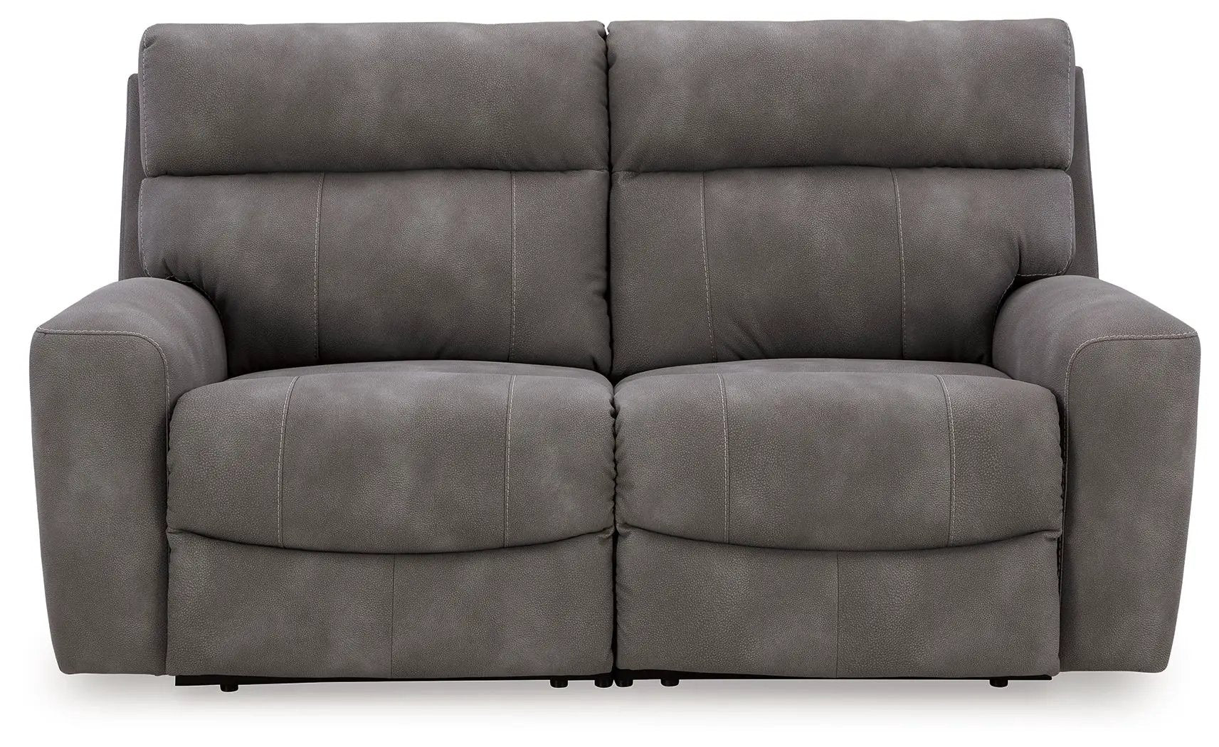 Next-Gen Durapella reclining sectional loveseat in gray faux leather with plush cushions on Tampa Home & Garden Store