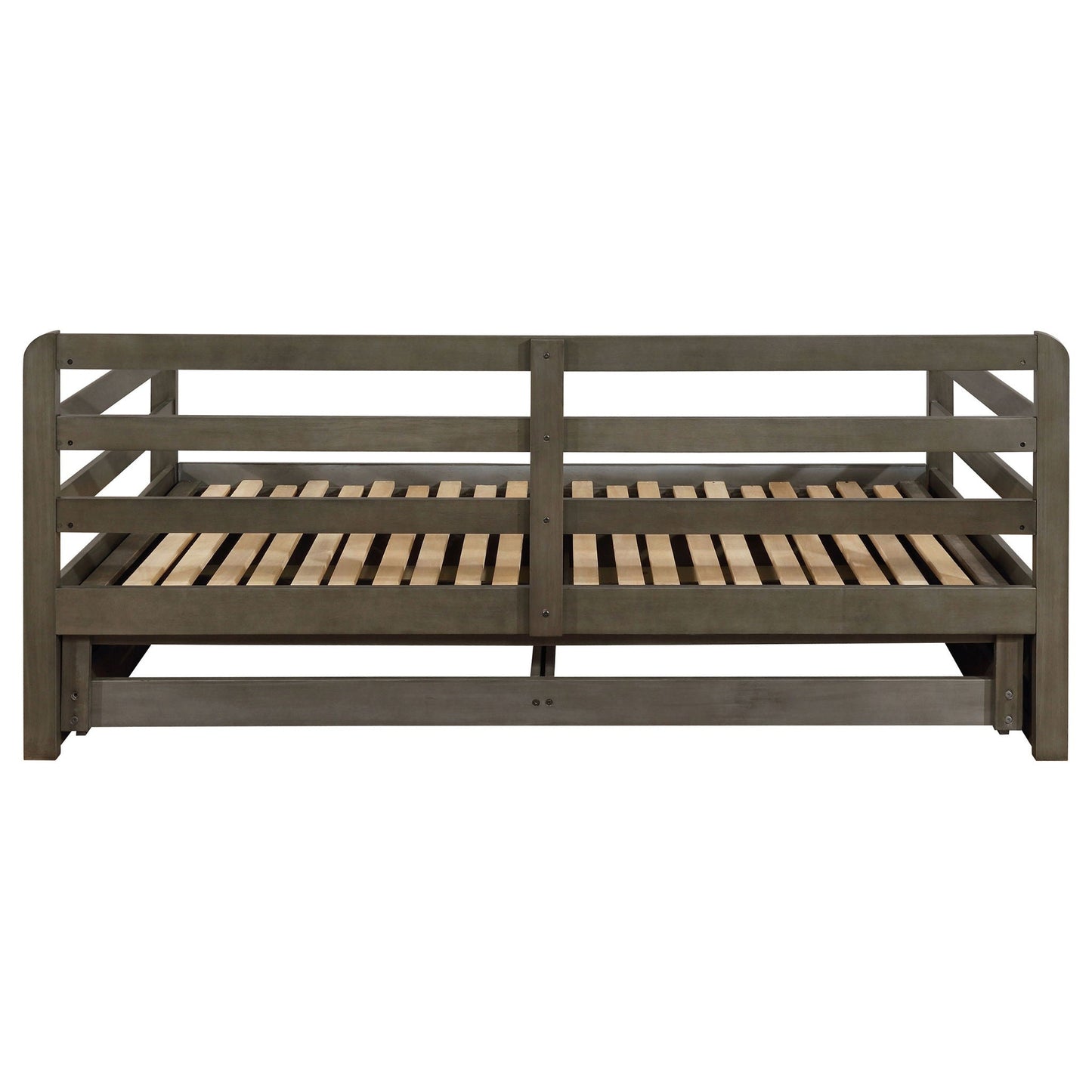 Twin Daybed With Trundle and Storage Drawers Gray