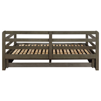 Twin Daybed With Trundle and Storage Drawers Gray