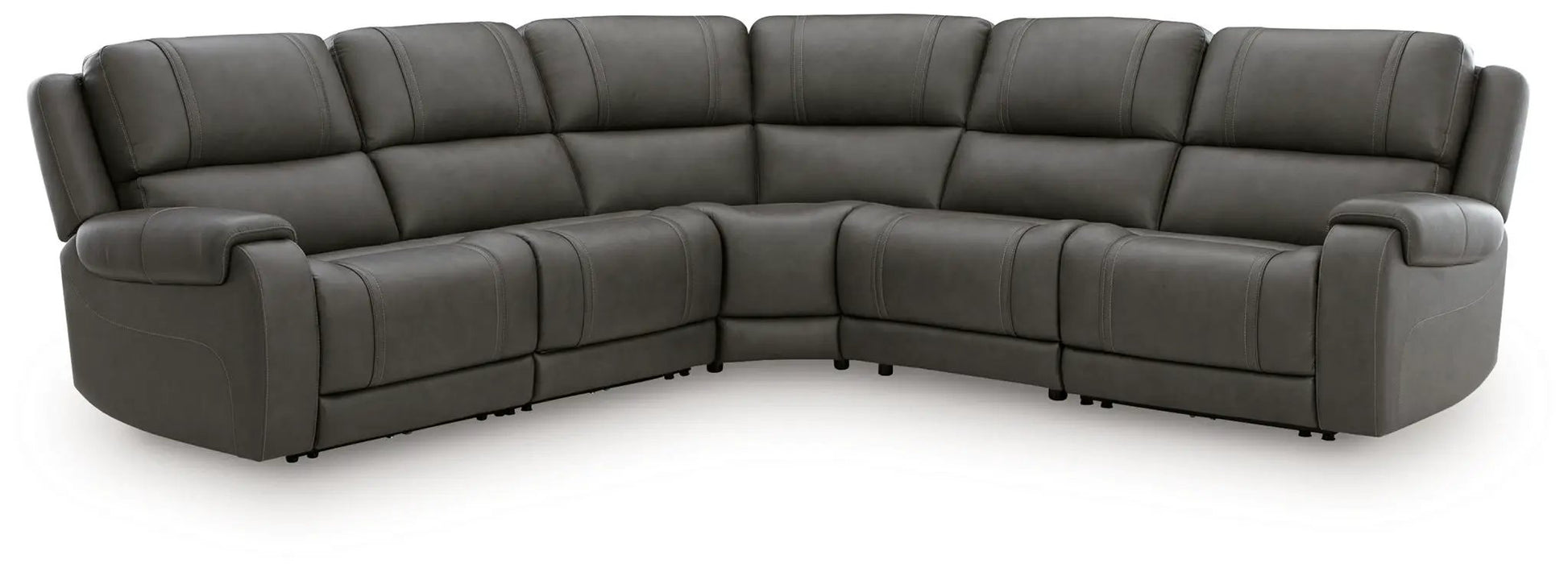 5Z Pittson curved power reclining sectional, gray leather upholstery by Unique Piece Furniture on Tampa Home & Garden Store