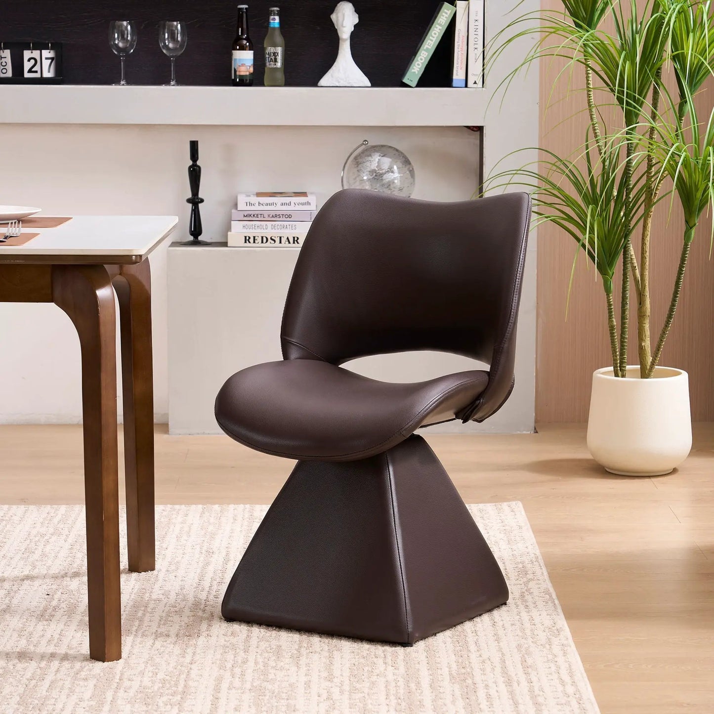 Modern Swivel Dining Chair With High Back