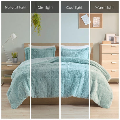 Shaggy Long Fur Comforter Mini Set and Throws