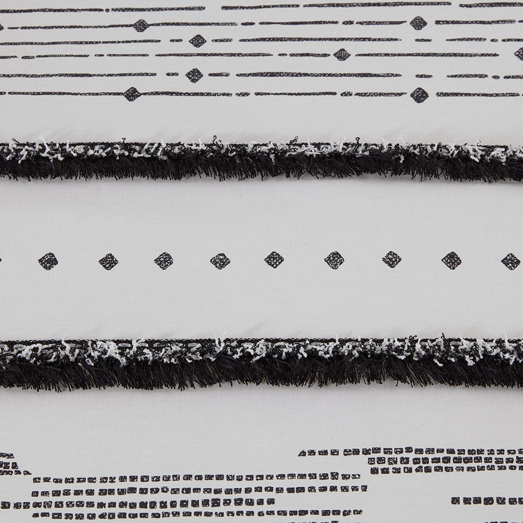 Cotton Printed Comforter Set with Black and White