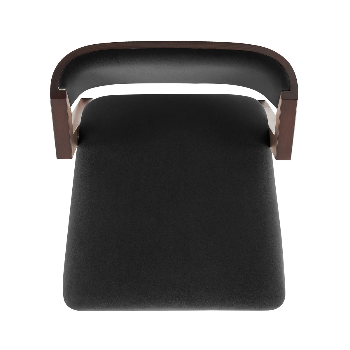 Patricia Counter Stool HouseOfZazla with dark wood curved back and black upholstered seat on Tampa Home & Garden Store
