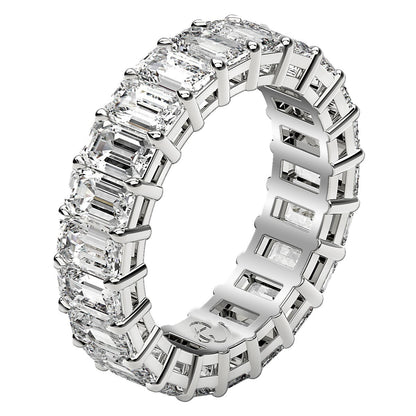 Emerald-cut lab-grown diamond eternity ring in 14k white gold, 6 cttw FG/VS2 by Bids.com on Tampa Home & Garden Store