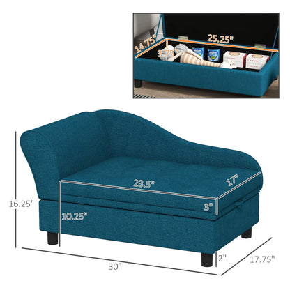 PawHut blue elevated pet sofa bed for small to medium dogs, 30in L x 17.75in W x 16.25in H on Tampa Home & Garden Store