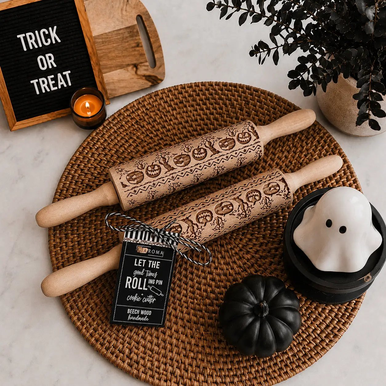 Halloween Pumpkin Party Embossed Rolling Pin