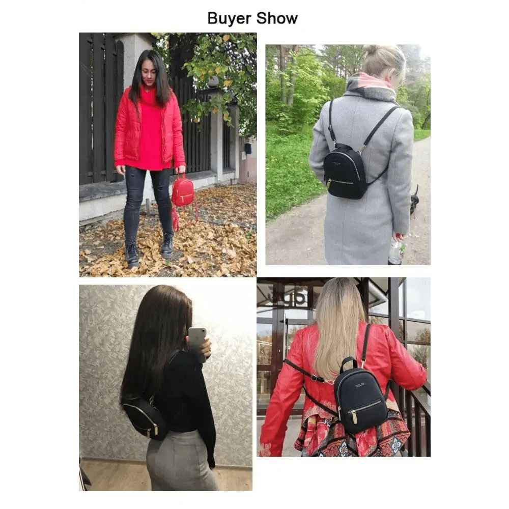 Famous Designer Mini Soft Touch Leather Small Backpack by Stevvex black compact laptop backpack on Tampa Home & Garden Store