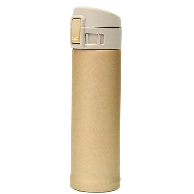 Stevvex 500ml stainless steel insulated thermos bottle beige screw-cap travel tumbler on Tampa Home & Garden Store