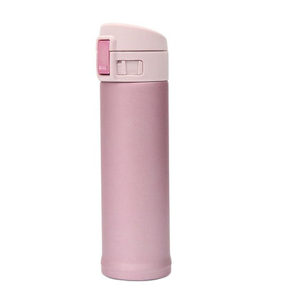 Stevvex 500ml pink stainless steel insulated thermos cup with flip lid for travel on Tampa Home & Garden Store