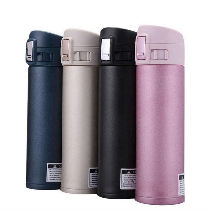 Stevvex 4-pack stainless steel insulated thermos bottle set in navy beige black pink on Tampa Home & Garden Store