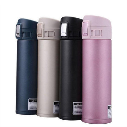 Stevvex 4-pack stainless steel insulated thermos bottle set in navy beige black pink on Tampa Home & Garden Store